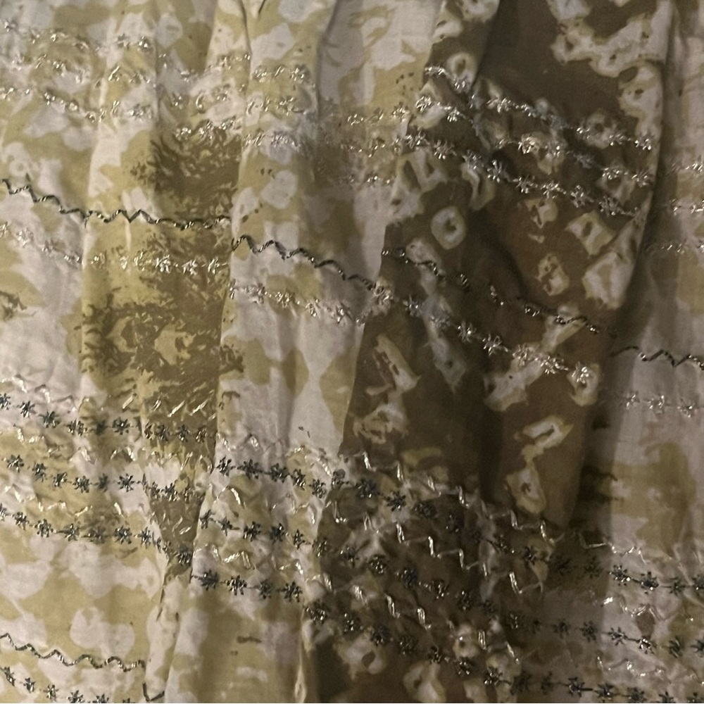 Free People Bohemian Layered Skirt Size 2 Knit Waist Gauzy Embroidered - Picture 5 of 6